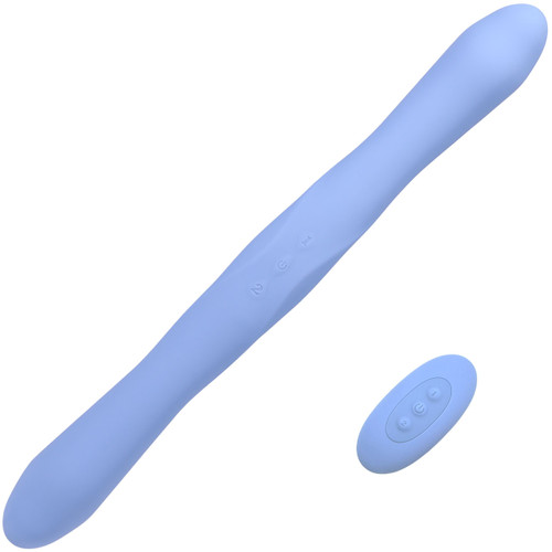 Tryst Duet Double Ended Vibrating Silicone Dildo With Remote By Doc Johnson - Periwinkle