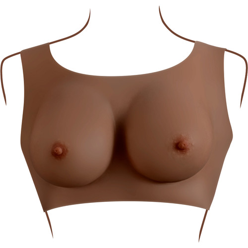 Gender X Undergarments Plate C-Cup Wearable Silicone Breasts - Chocolate