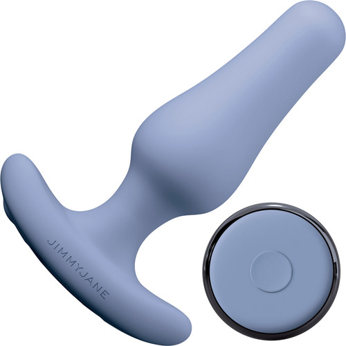 JimmyJane Dia Rechargeable Silicone Waterproof Vibrating Anal Plug With Remote - Blue