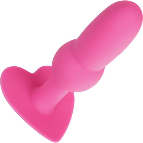 First Time Vibrating Beaded Probe Rechargeable Waterproof Silicone Butt Plug By CalExotics - Pink