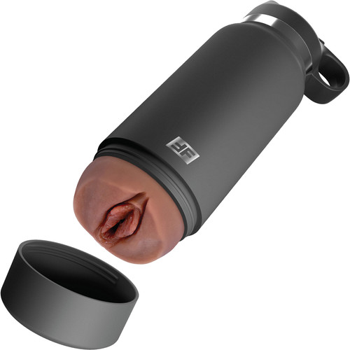 PDX Plus Fuck Flask Secret Delight Discreet Water Bottle Penis Stroker By Pipedream - Chocolate