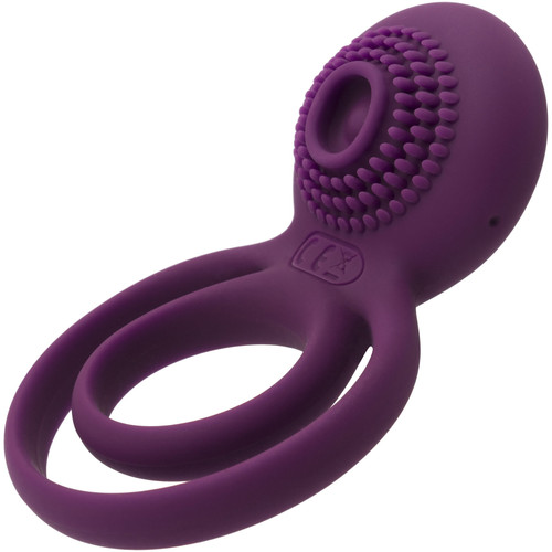 SVAKOM Tammy Double Ring Couples Vibrator Rechargeable Waterproof Silicone Cock & Balls Ring - Violet