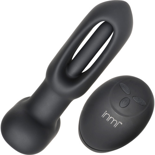 INMI Flickers Bum Flick Rechargeable Silicone Flicking & Vibrating Butt Plug With Remote - Black