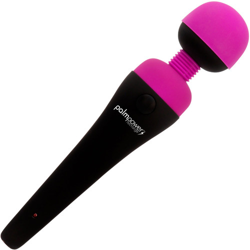 PalmPower Recharge Waterproof Wand Massager With Removable Silicone Cap - Fuschia