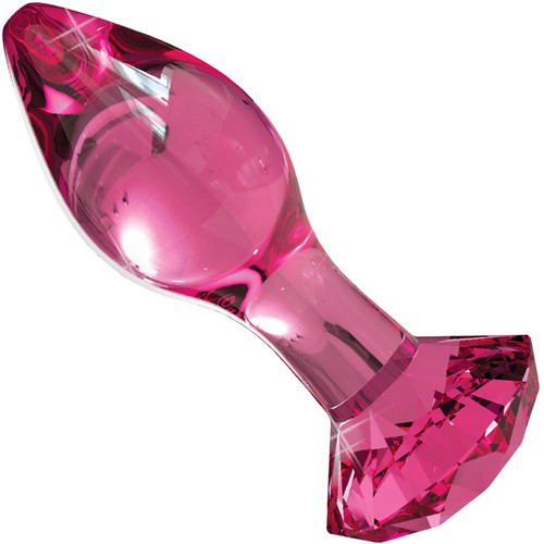 Icicles No. 79 Pink Glass Anal Plug With Faceted Base