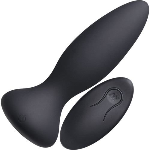 A-Play Adventurous Vibrating Rechargeable Silicone Anal Plug With Remote - Black