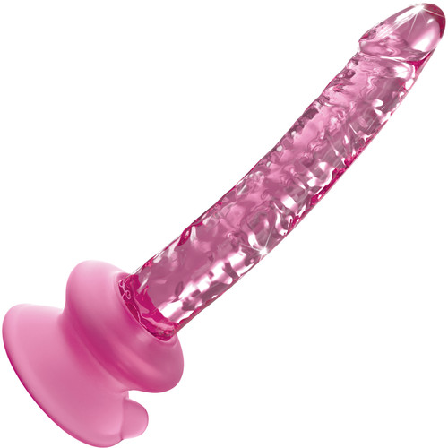 Icicles No. 89 Glass G-Spot Dildo With Flexible Suction Cup Base - Blue