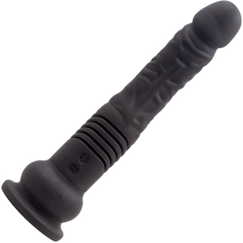 The Velvet Thruster Teddy XL Ultra Powerful Deep-Thrusting Silicone Dildo - Black