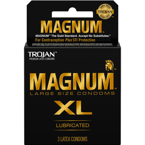TROJAN Magnum XL Lubricated Condoms 3 Pack