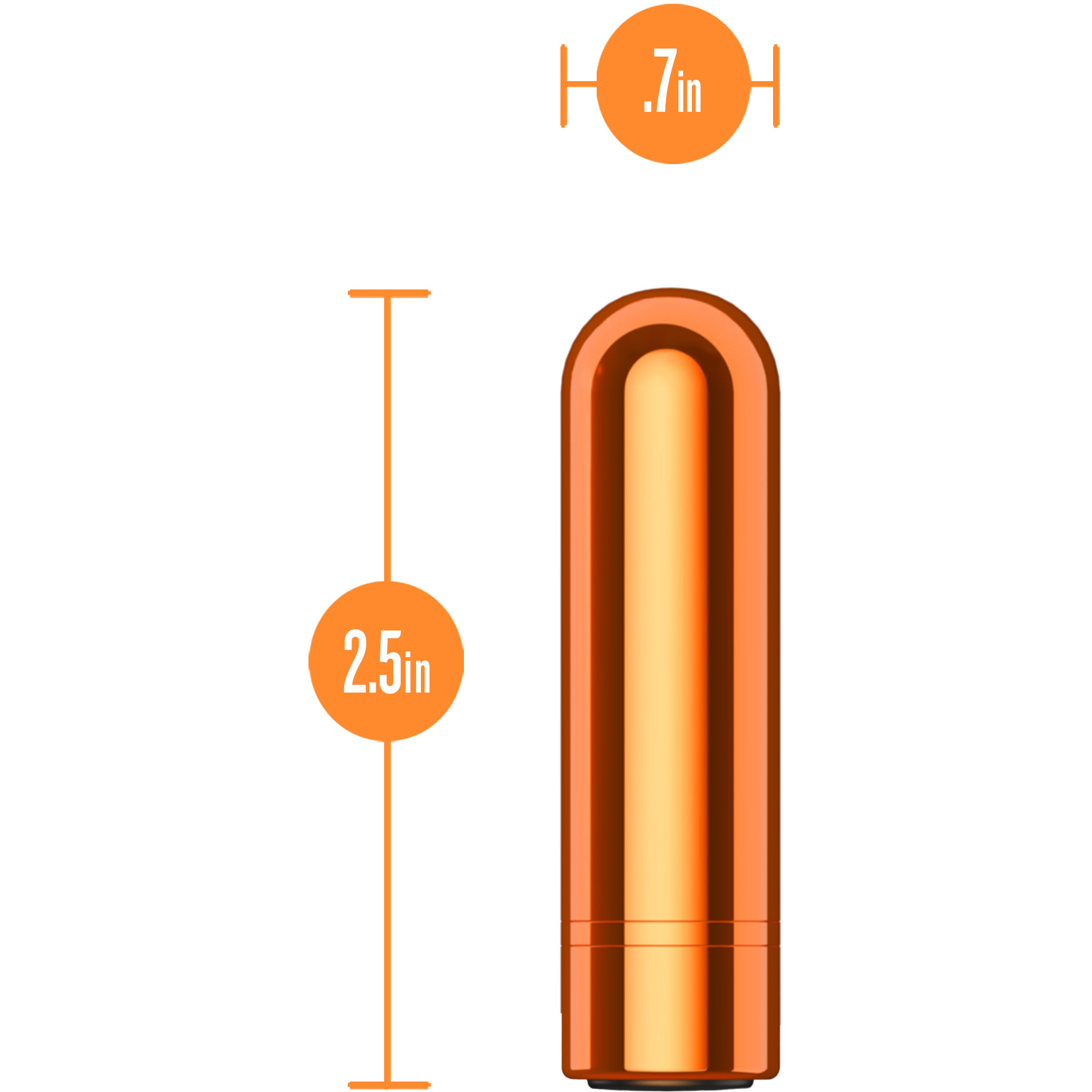 Kool Vibes Rechargeable Mini Bullet Vibrator - Measurements