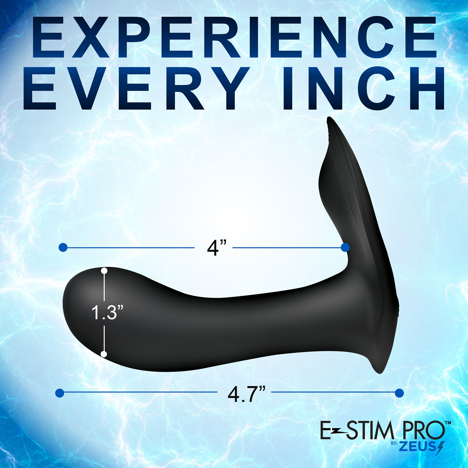 Zeus E-Stim Pro Panty Vibe Rechargeable Silicone G-Spot Vibrator - Measurements