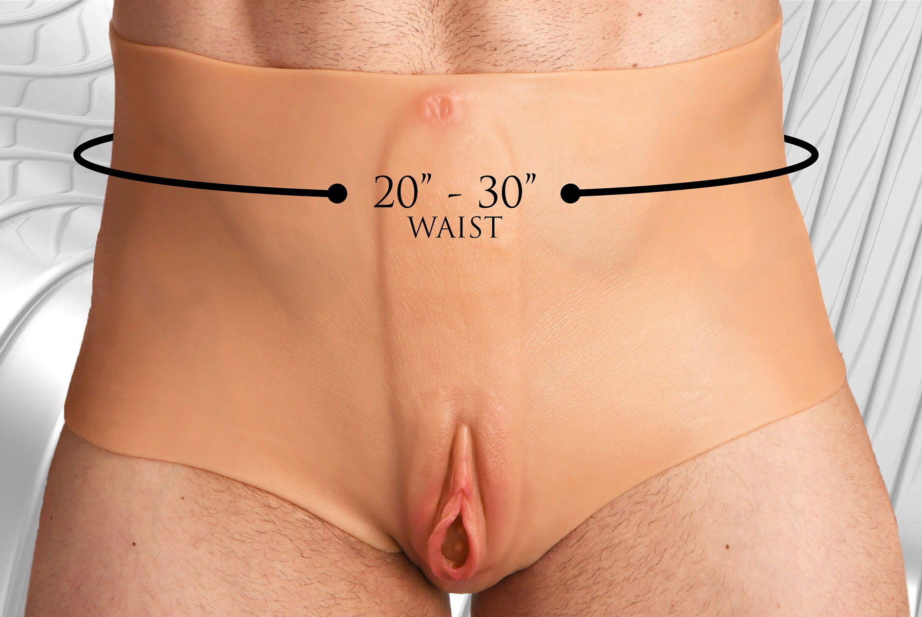 Master Series Vulva Panties Silicone Wearable Vagina & Ass Panties - Medium Measurements