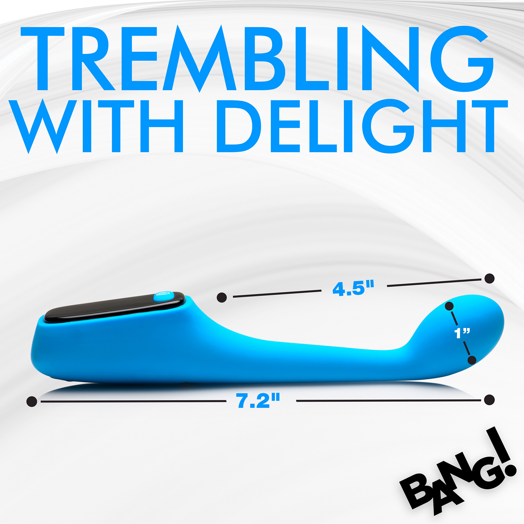 BANG! Digital Display Rechargeable Waterproof Silicone G-Spot Vibrator - Measurements