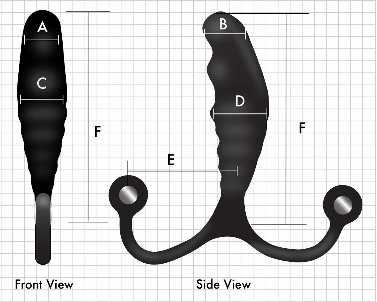 Aneros Psy Silicone Prostate Massager - Measurements