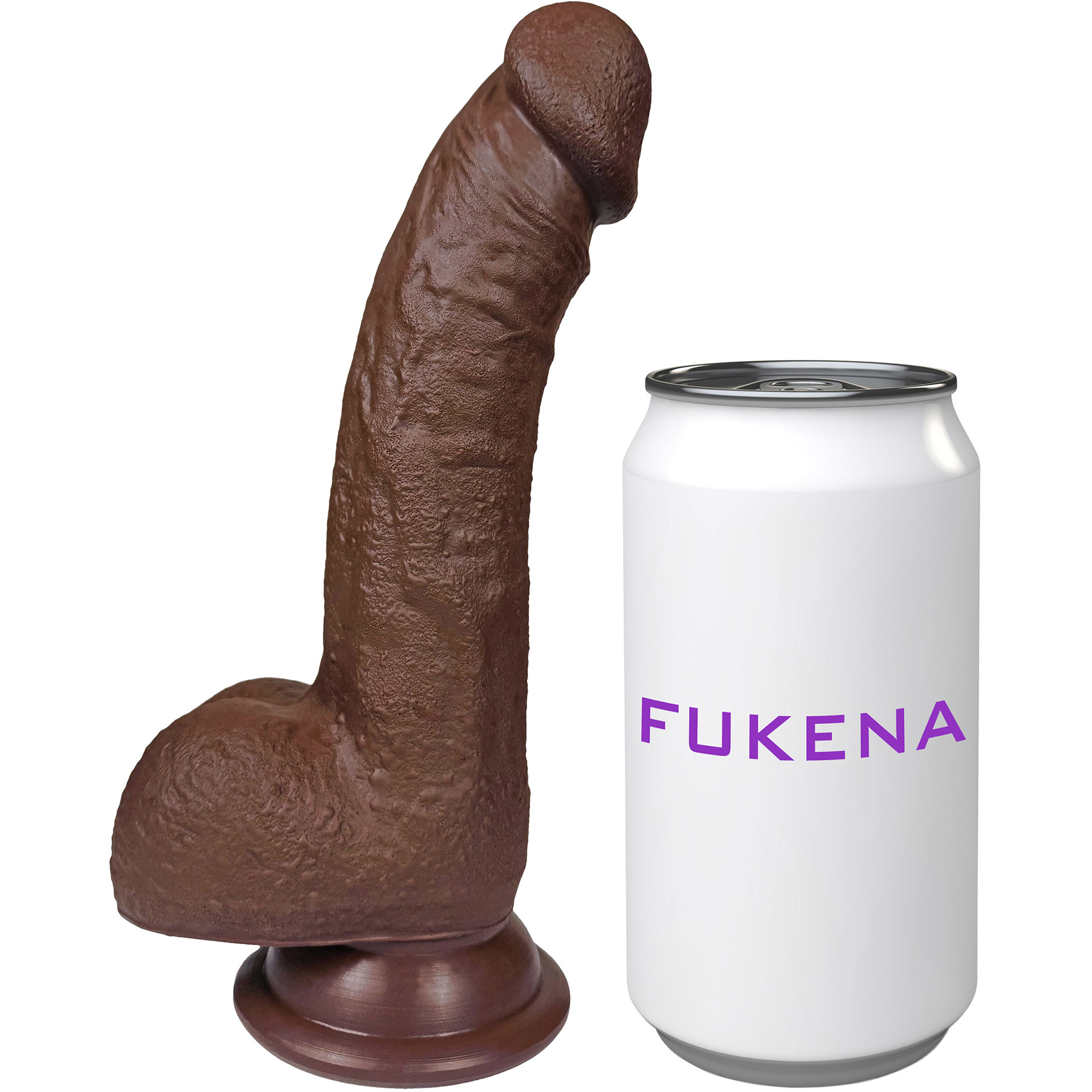 The Archer 6 Inch Silicone Realistic Dildo With Balls & Suction Cup Base By Fukena - Measurements