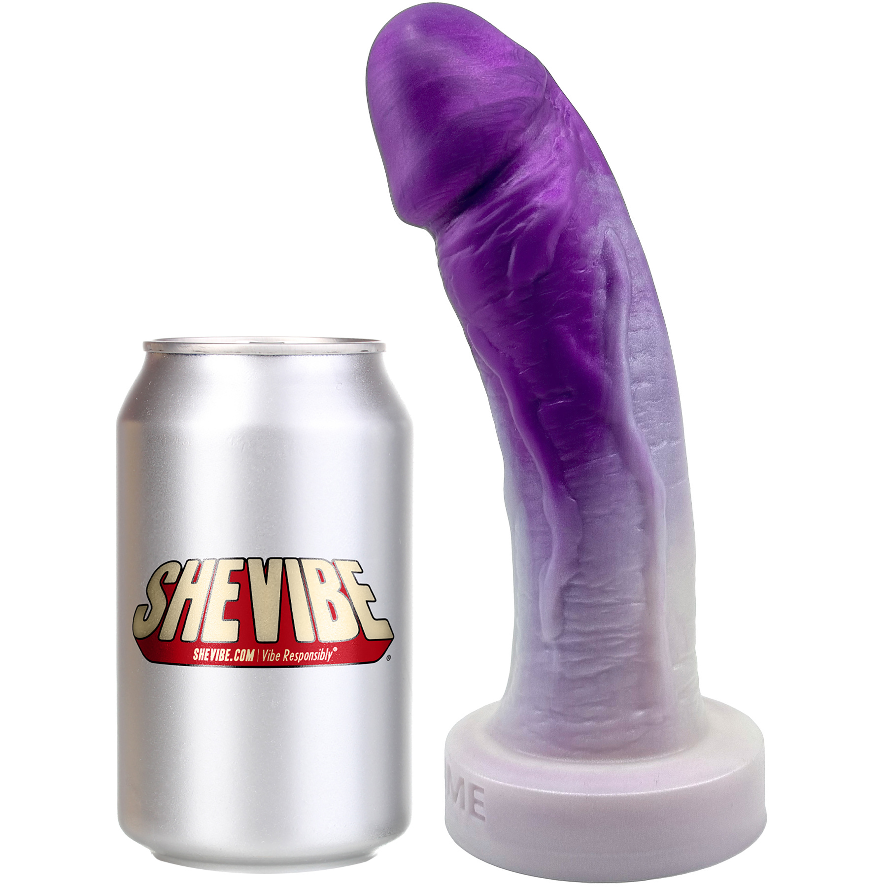 The Aveo Dual Density 8.5" Silicone Realistic Dildo By Uberrime - With Soda Can