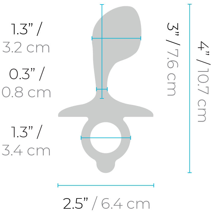 b-Vibe Butties Bulb Silicone Prostate Plug - Mesurements