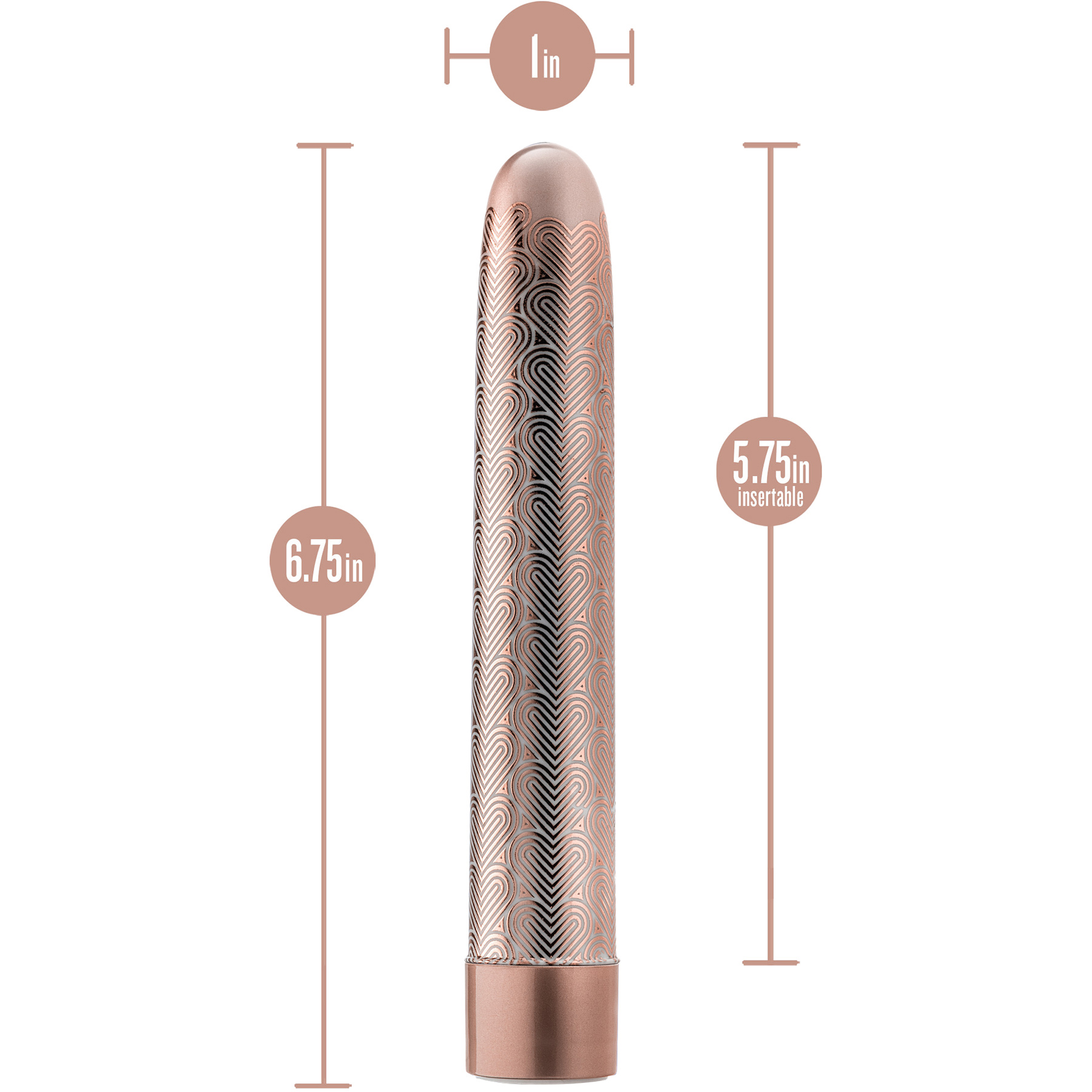 The Collection Lattice Limited Edition Rechargeable Waterproof Slimline Vibrator - Measurements