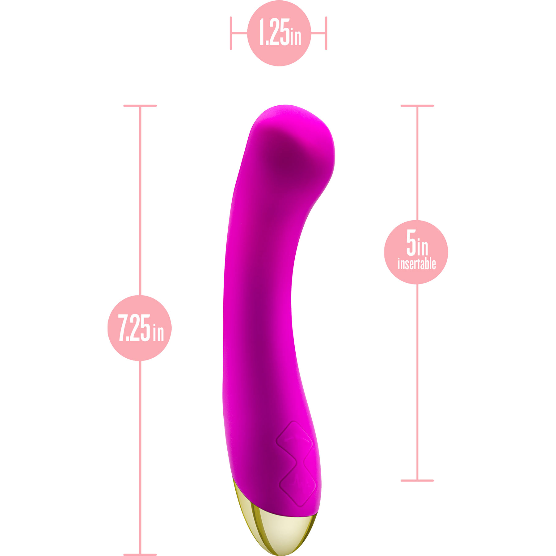 Aria Bangin' AF 10-Function Rechargeable Silicone G-Spot Vibrator - Measurements