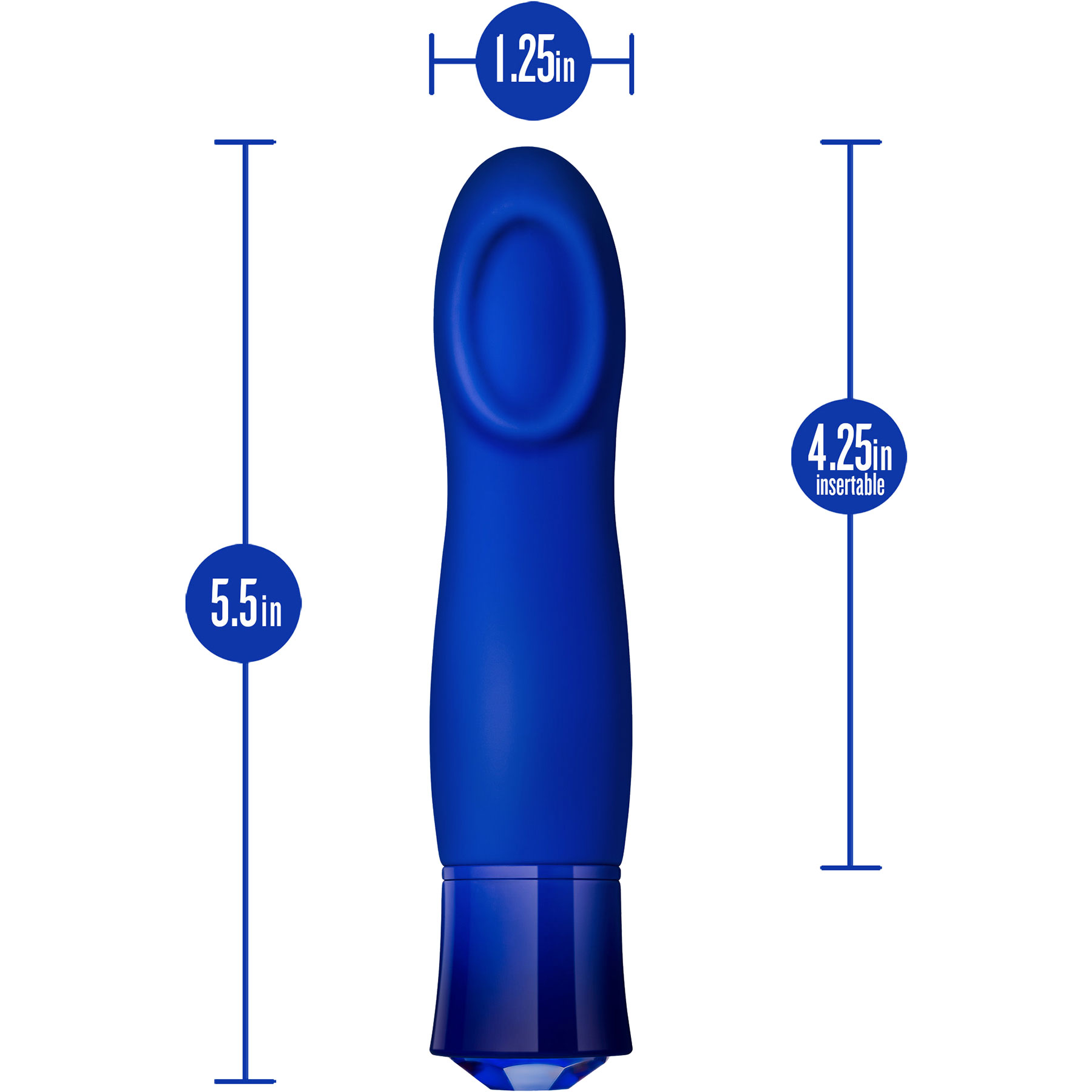 Oh My Gem Mystery Rechargeable Waterproof Silicone Warming Vibrator - Measurements