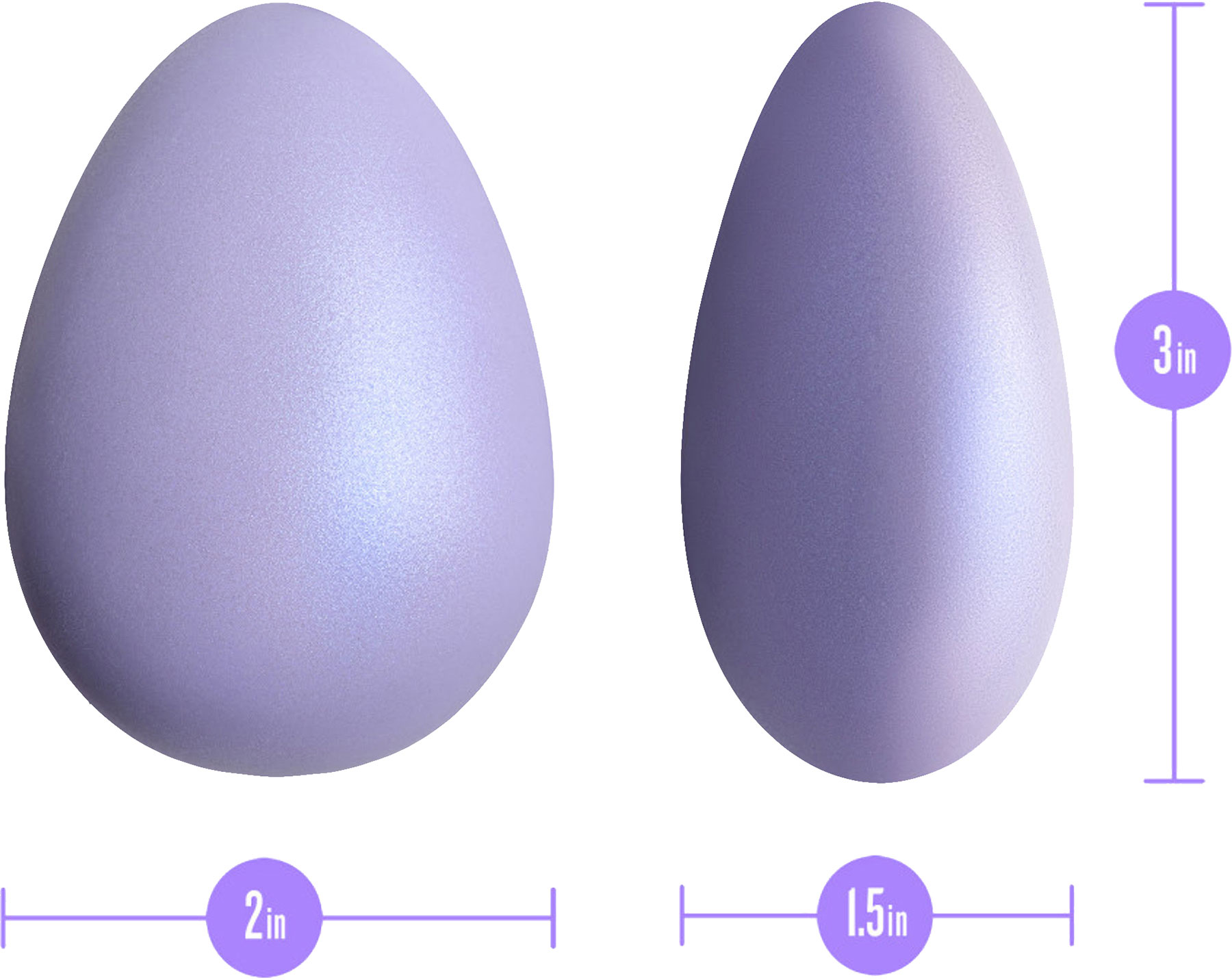 Wellness Serene Vibe Rechargeable Waterproof Silicone Vibrating Egg Massager - Measurements