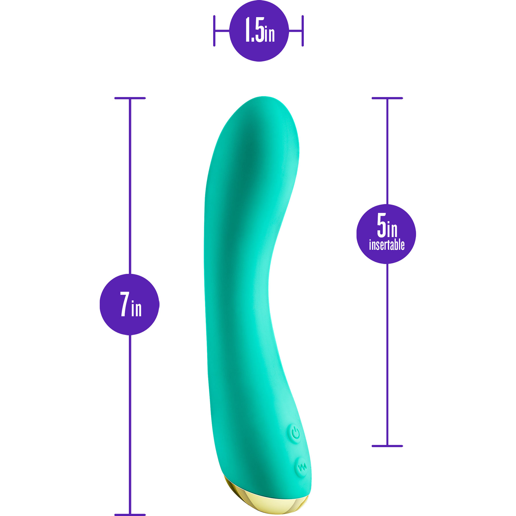 Aria Luscious AF 10-Function Rechargeable Silicone G-Spot Vibrator - Measurements