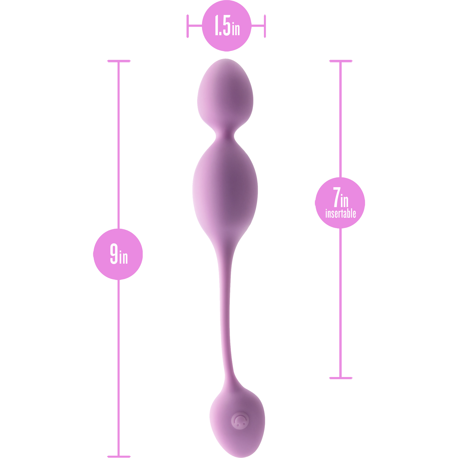 Wellness Raine Rechargeable Waterproof Silicone Vibrating Kegel Ball With Remote - Measurements