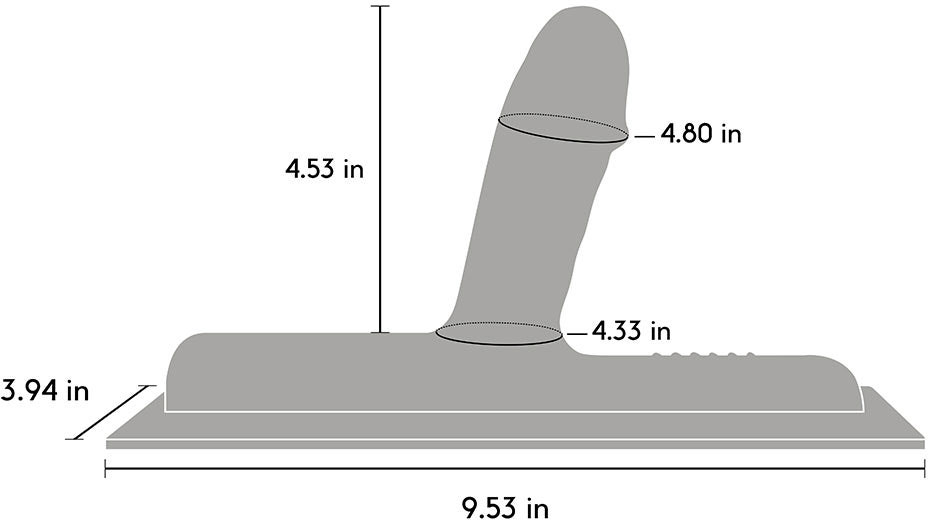 The Cowgirl Bronco Realistic Silicone Attachment - Measurements