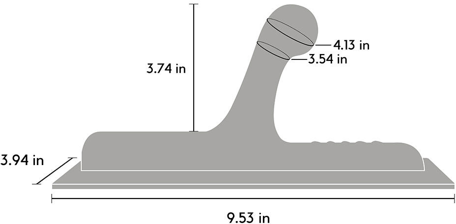 The Cowgirl Lone Ranger G-Spot & P-Spot Silicone Attachment - Measurements