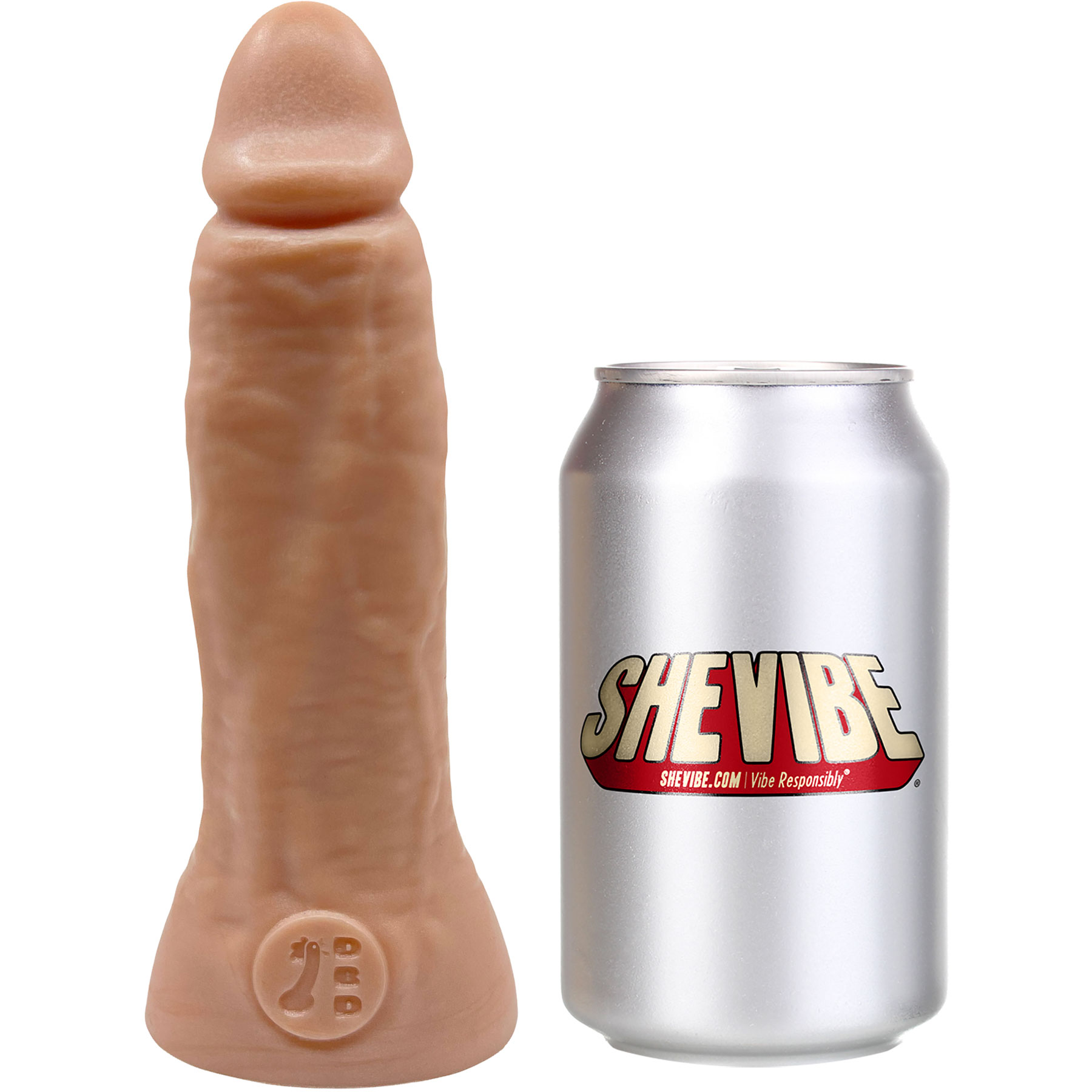 BIG Daddy Darren XL 8.5" Platinum Silicone Realistic Vac-U-Lock Dildo By Dee's Big Daddies - Measurements