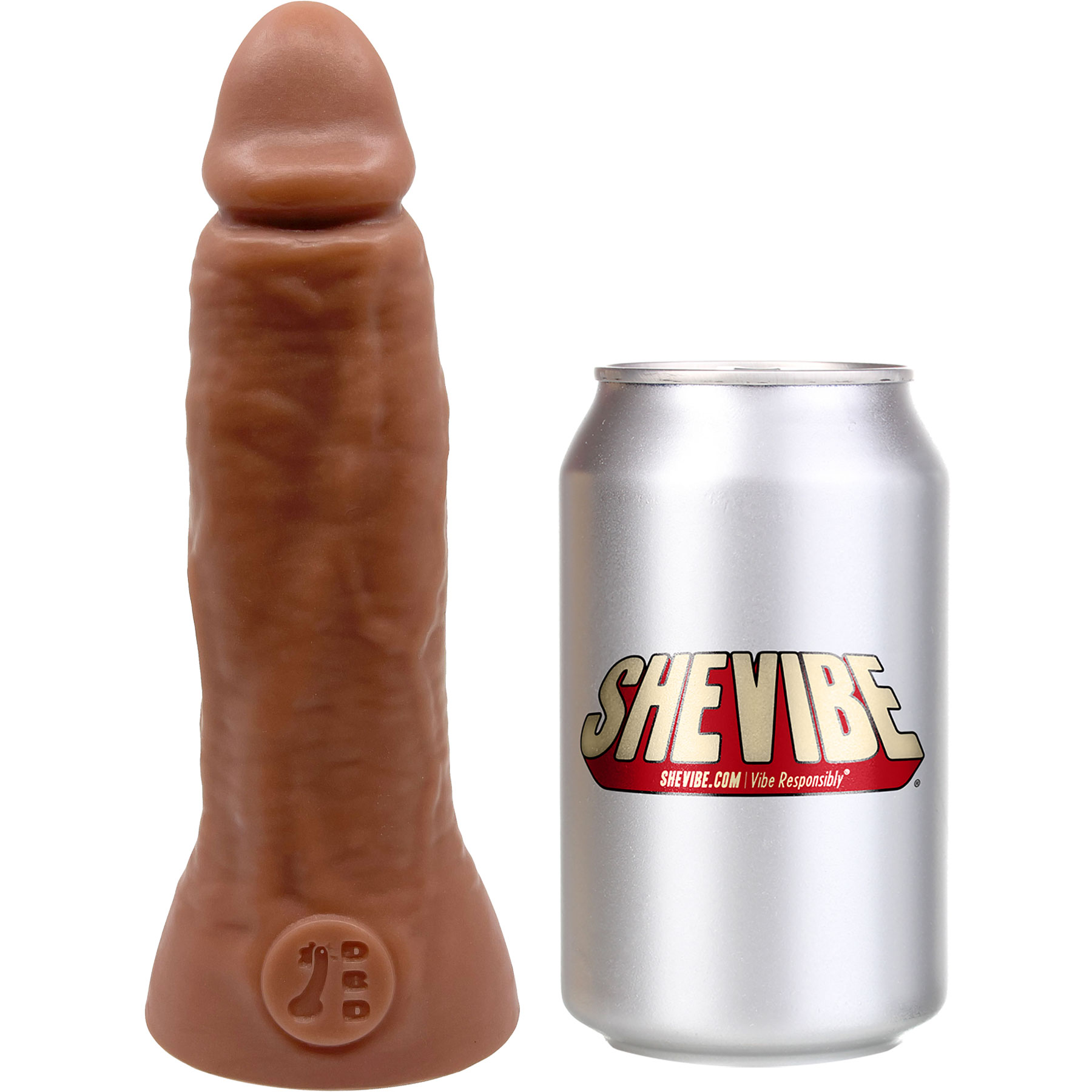 BIG Daddy Darren Large 7.5" Platinum Silicone Realistic Vac-U-Lock Dildo By Dee's Big Daddies - Measurements