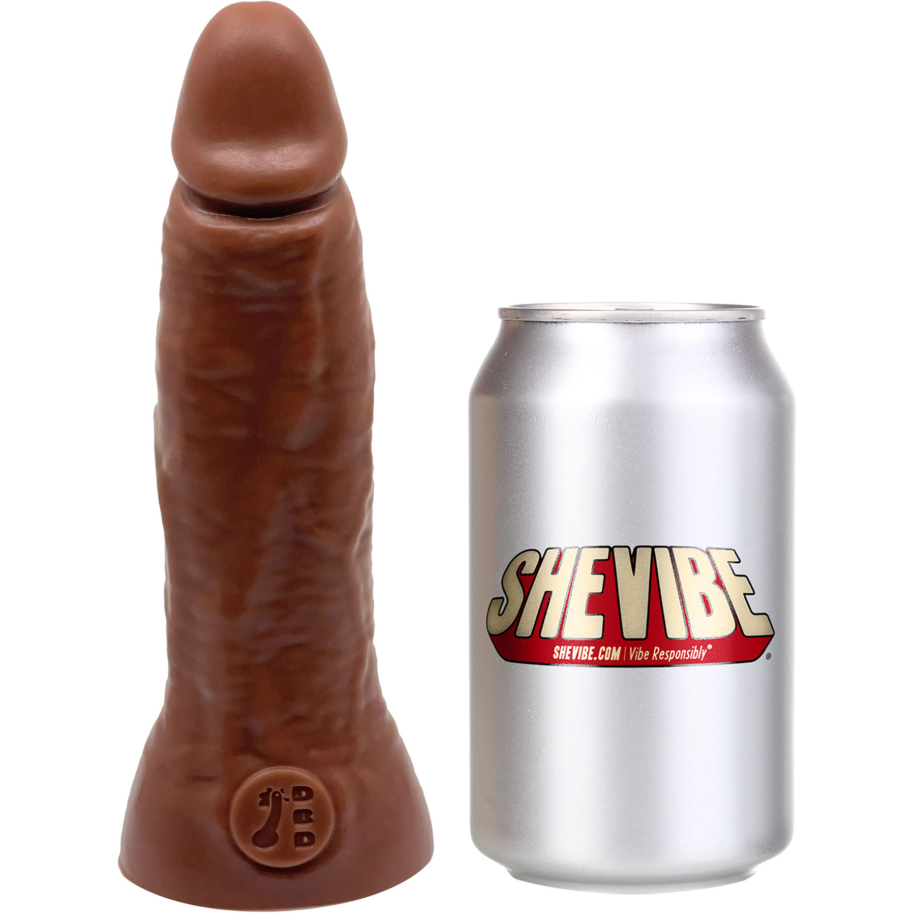 BIG Daddy Darren Large 7.5" Platinum Silicone Realistic Vac-U-Lock Dildo By Dee's Big Daddies - Measurements