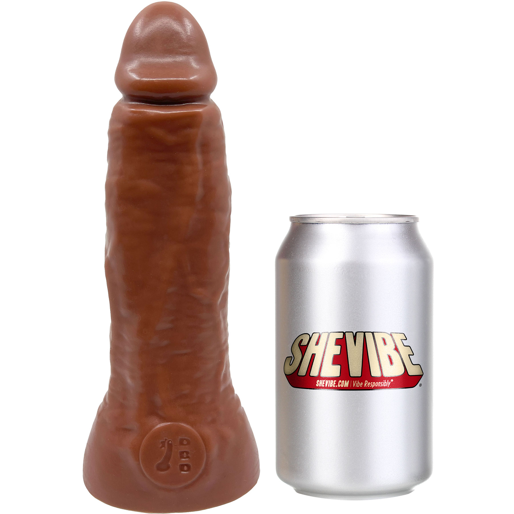 BIG Daddy Darren XL 8.5" Platinum Silicone Realistic Vac-U-Lock Dildo By Dee's Big Daddies - Measurements