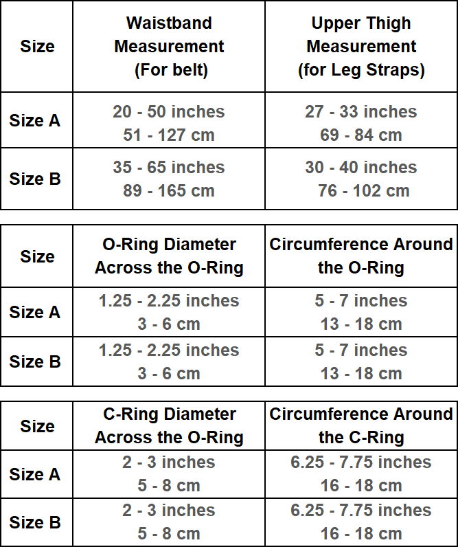 SpareParts Deuce Cover Size Chart