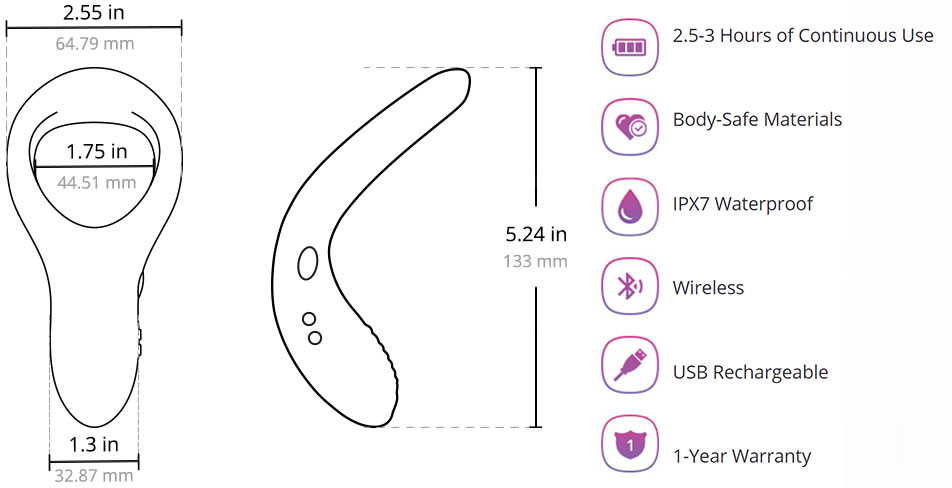 Lovense Diamo - Measurements And Bullet Points