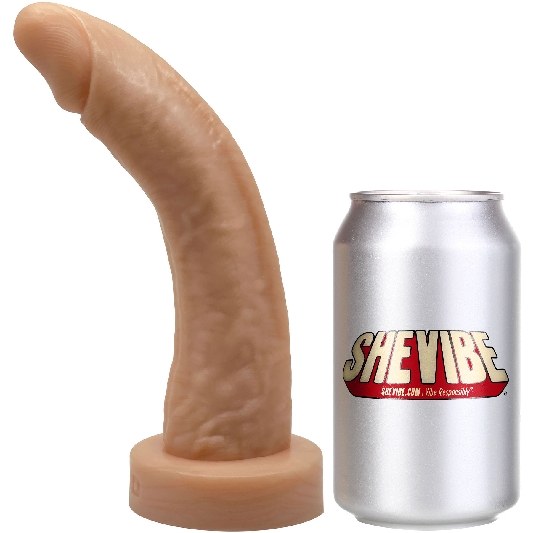 BIG Daddy Dominic Large 8" Platinum Silicone Realistic Dildo By Dee's Big Daddies - Measurements