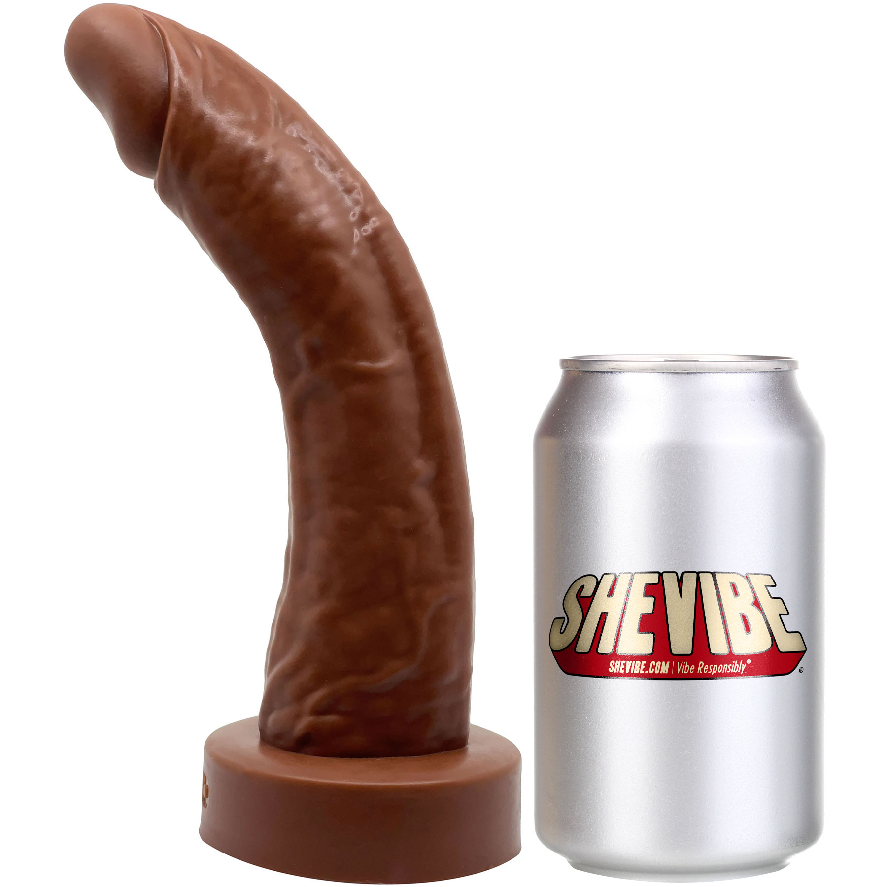 BIG Daddy Dominic XL 9" Platinum Silicone Realistic Dildo By Dee's Big Daddies - Measurements