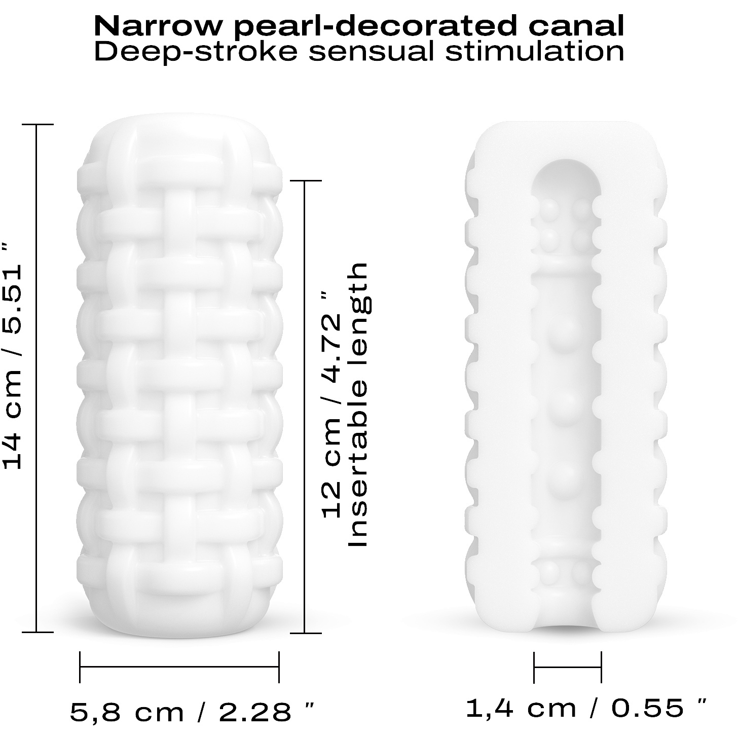 Dorcel Cup Tight Textured Penis Masturbator - Measurements