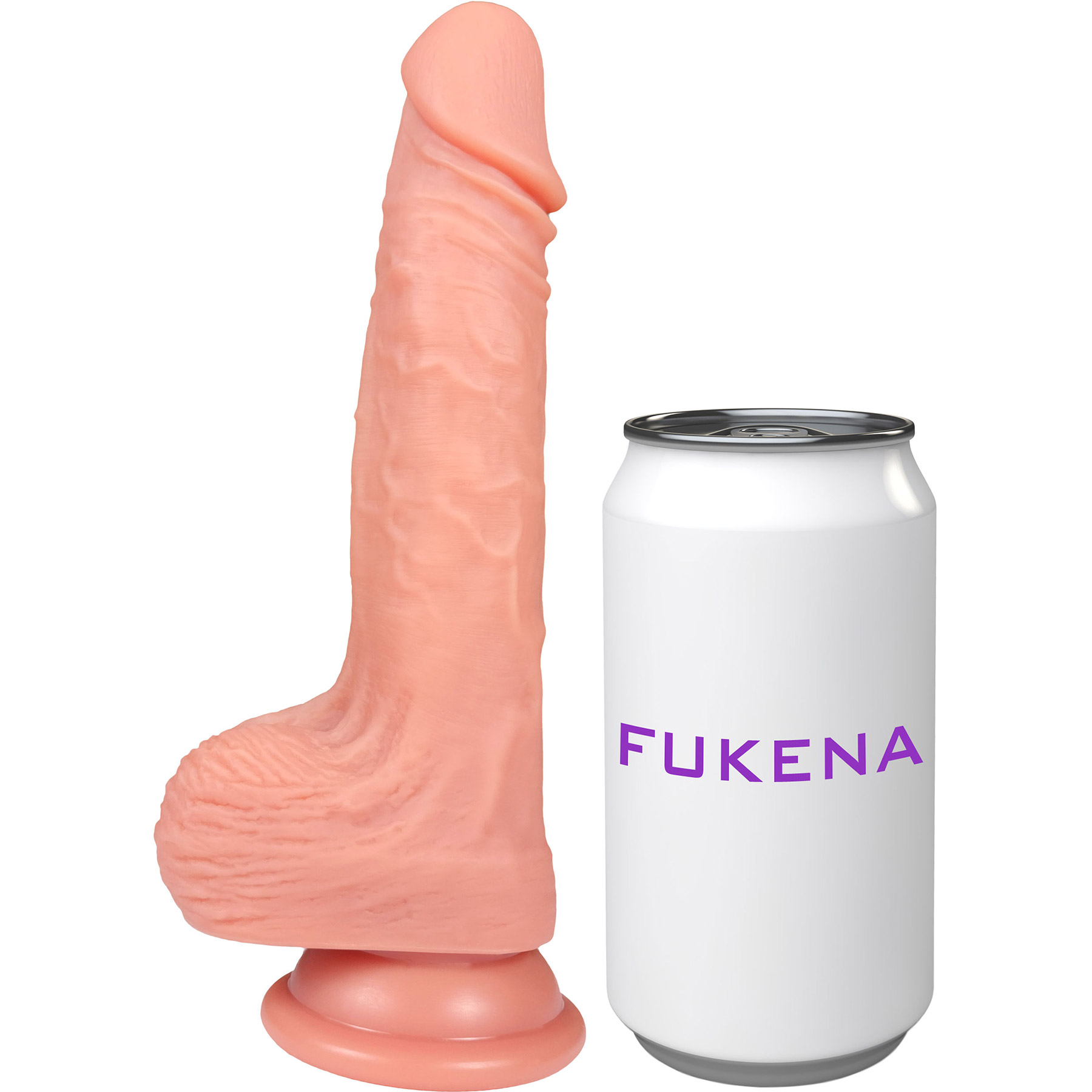 The Dreamer 6 Inch Silicone Realistic Dildo With Balls & Suction Cup Base By Fukena - Measurements