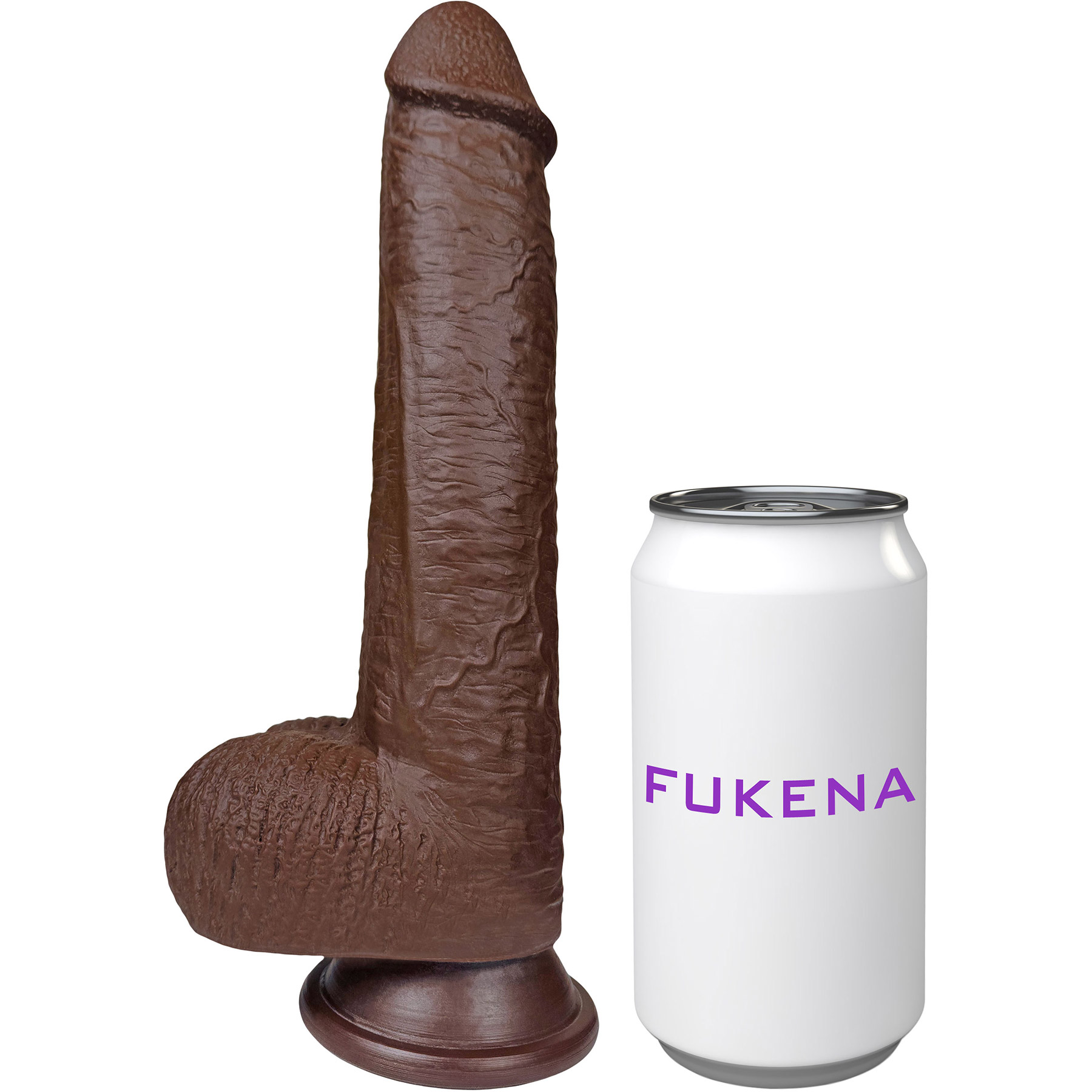 The Engineer 7 Inch Silicone Realistic Dildo With Balls & Suction Cup Base - Measurements