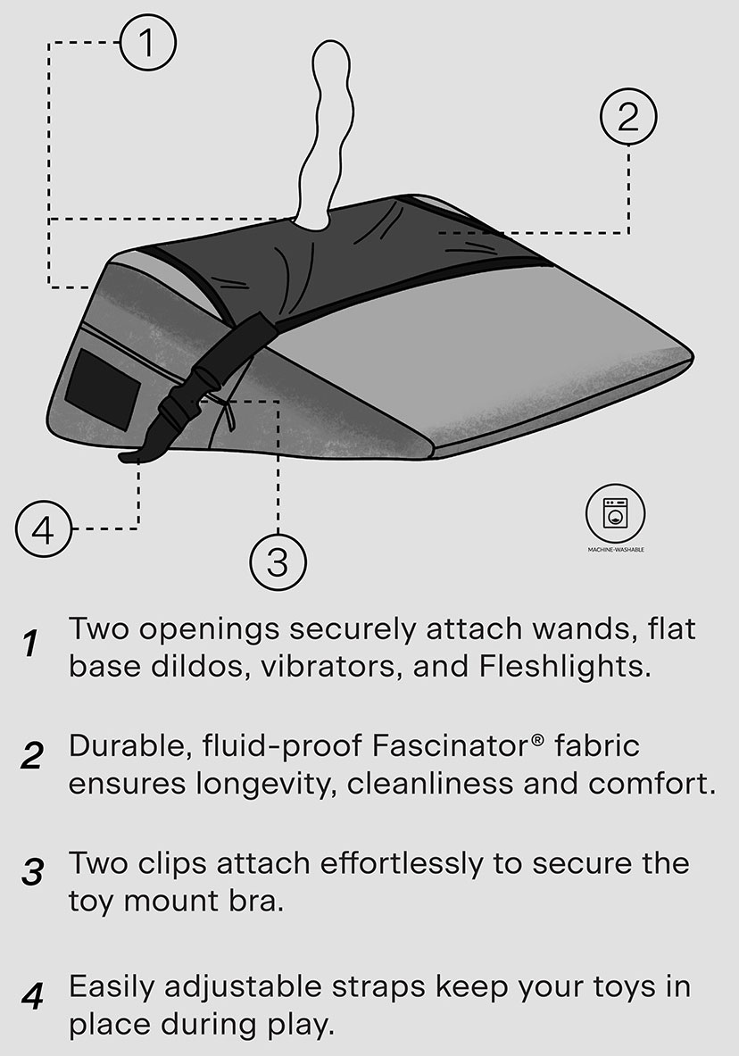 Fascinator Birdi Sex Toy Strap For Liberator Wedge - How To Graphic