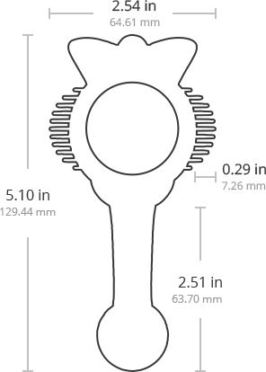 Lovense Domi 2 Silicone Mini Wand Attachment - Clitoral & G-Spot Stimulation - Measurements