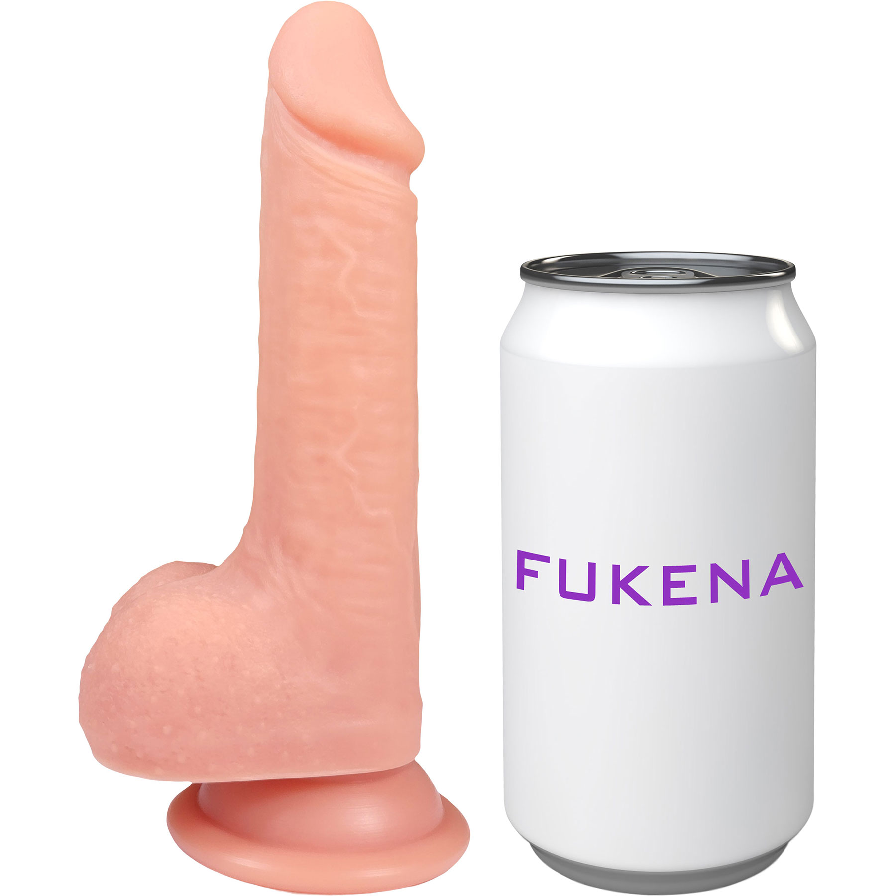 The Gamer 5 Inch Silicone Realistic Dildo With Balls & Suction Cup Base By Fukena - Vanilla