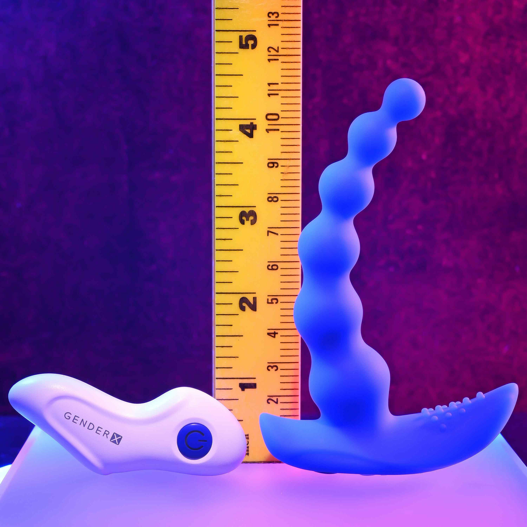 Gender X Beaded Pleasure Rechargeable Waterproof Silicone Vibrating Anal Beads With Remote - Measurements