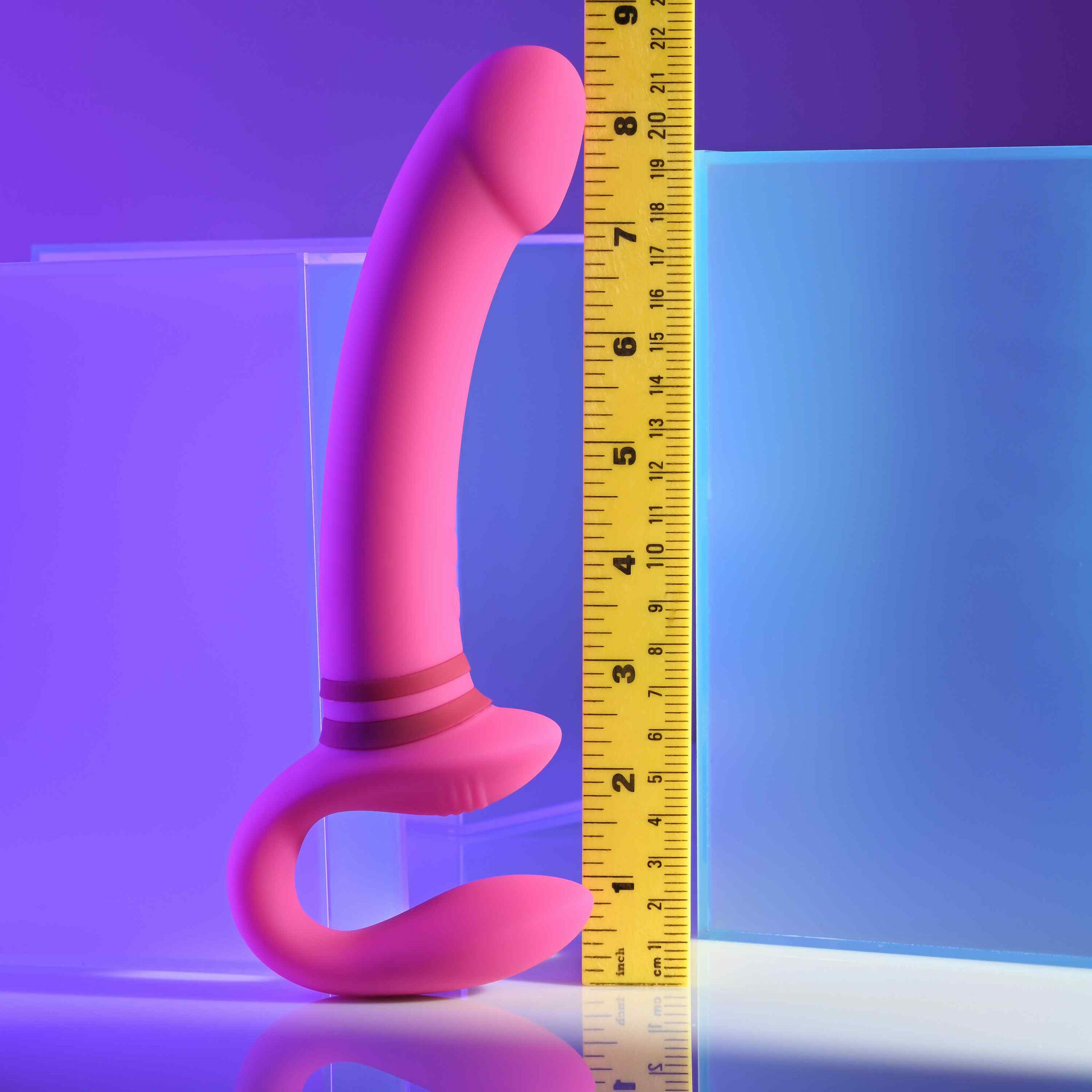 Gender X Sharing Is Caring Rechargeable Waterproof Silicone Vibrating Strapless Strap-On Dildo - Measurements