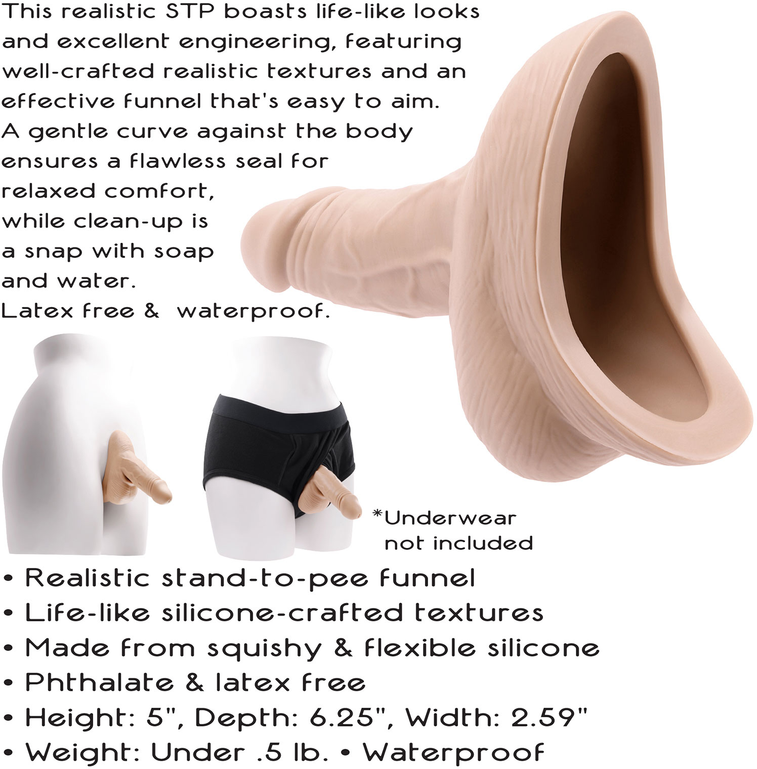 Gender X Silicone Realistic Stand To Pee Features Graphic