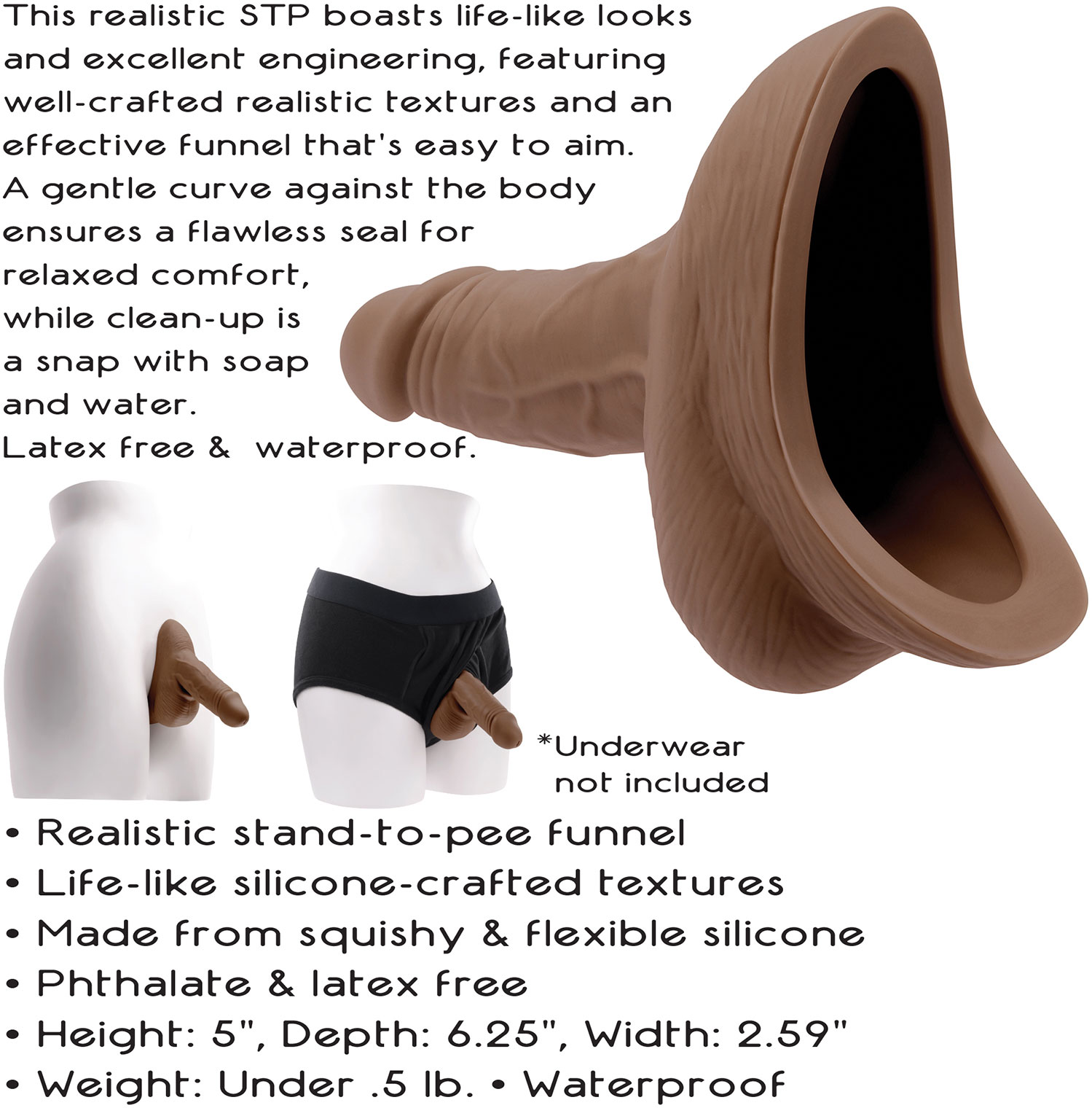 Gender X Silicone Realistic Stand To Pee Features Graphic