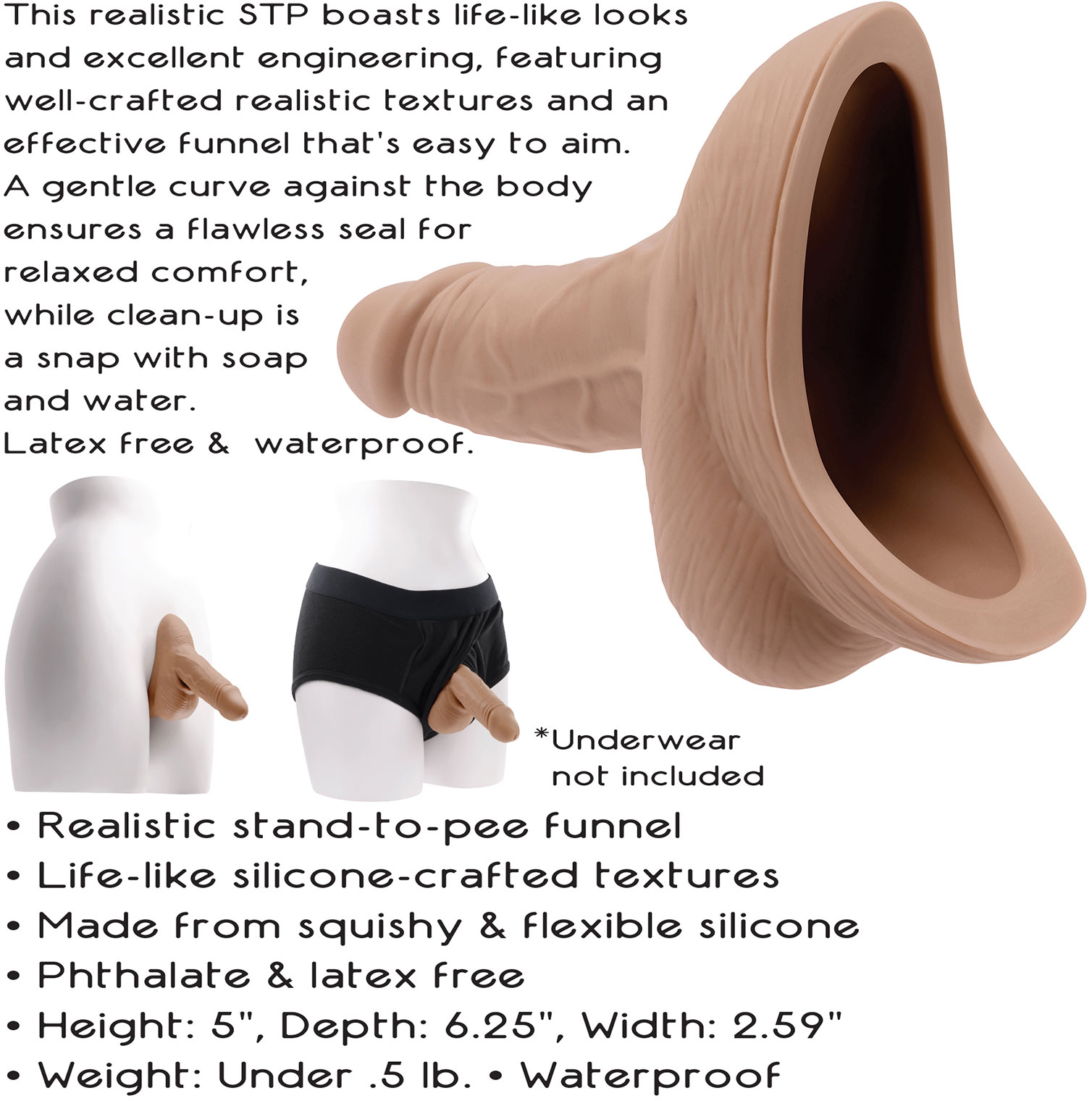 Gender X Silicone Realistic Stand To Pee Features Graphic