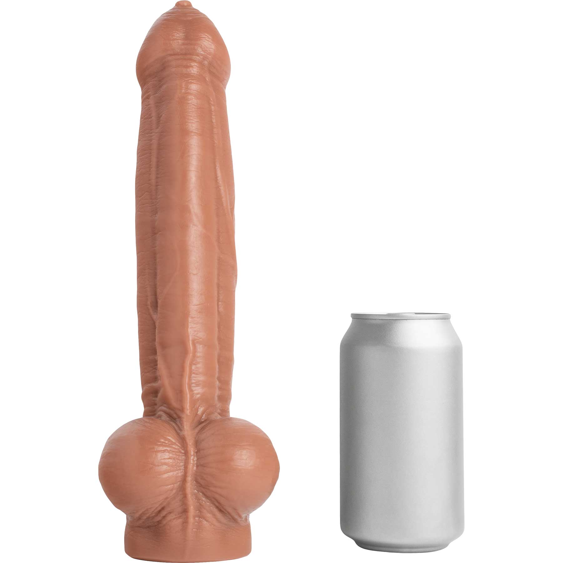 Hankey's Toys Lampwick Uncut Small / Medium 11.75" Silicone Cock With Balls & Vac-U-Lock Base - Size Reference