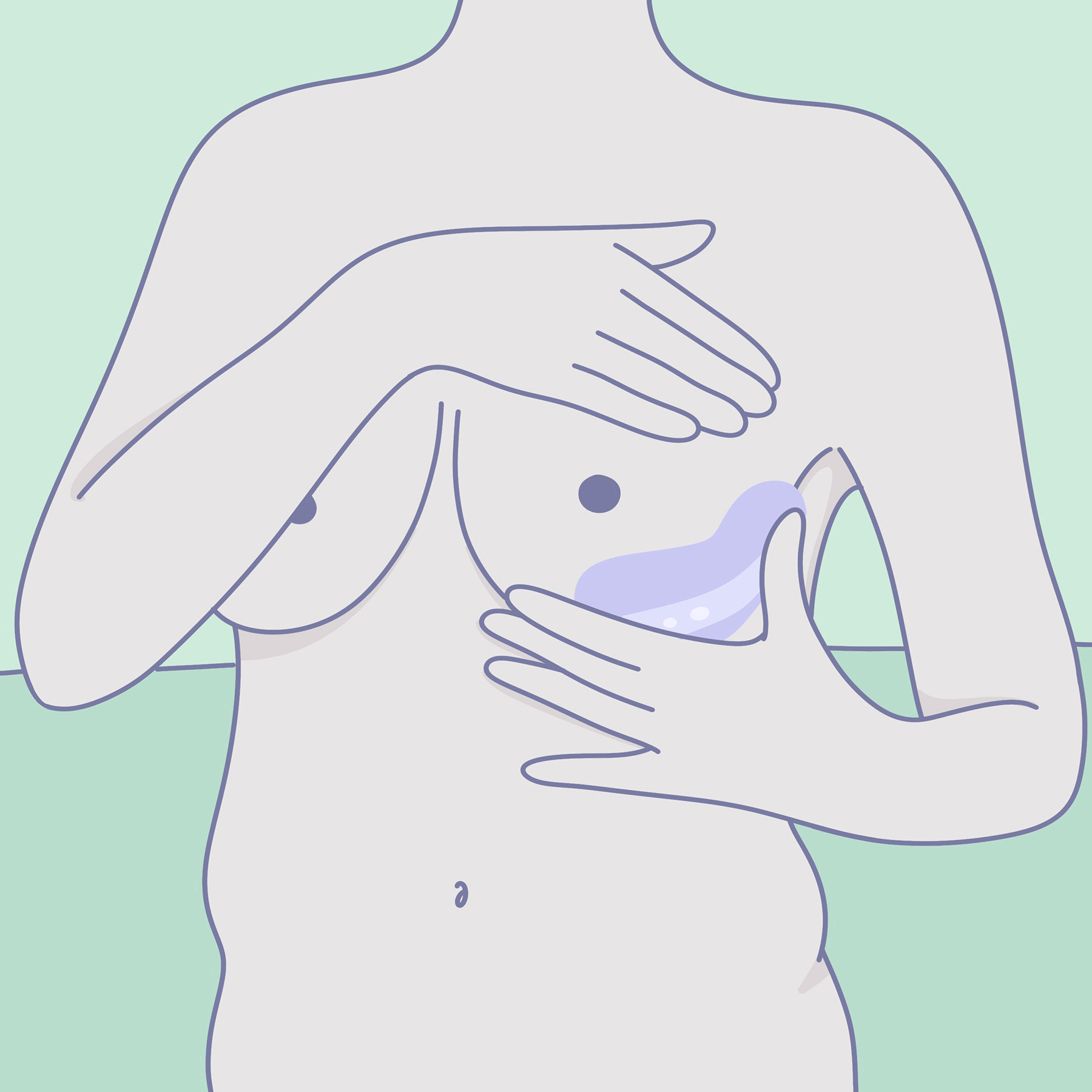 A Person Using LAYA III Around Their Breasts